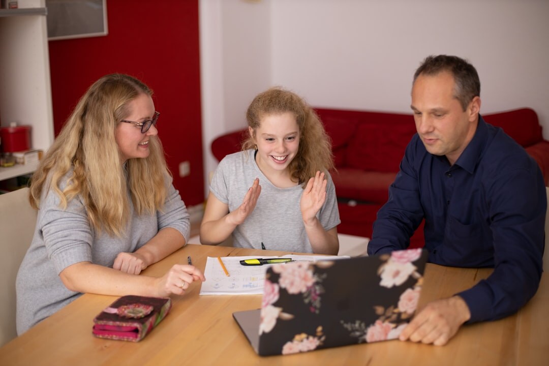 family discussing financial plans
