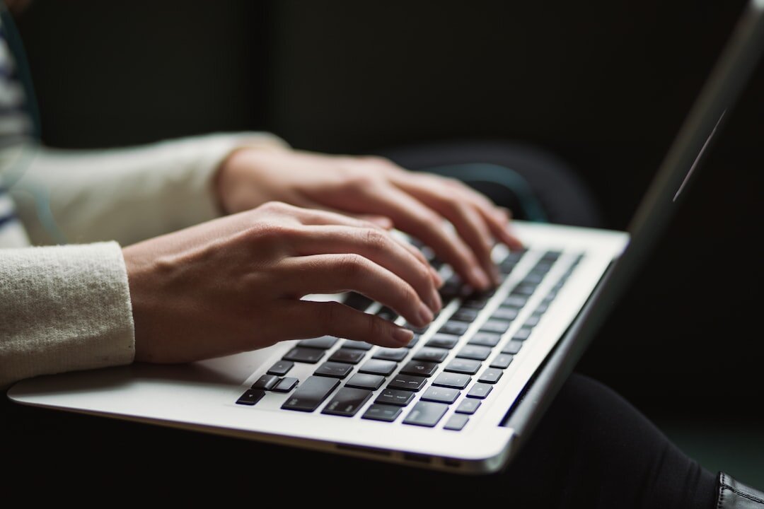 person using laptop for finance